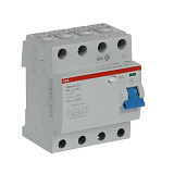 F204 A-S 63/300 Блок утечки тока 4-полюсный, 63A, 300mA, тип A-S (УЗО) ABB