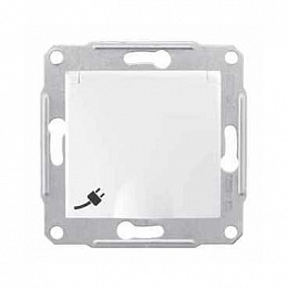 Розетка скрытой установки 2К+З со шторками, с крышкой 16А (белая) Sedna Schneider Electric. Вид 1