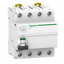 iID 4Р 63A 100mA AС Блок утечки тока 4-полюсный, 63A, 100mA, тип АС (УЗО) Schneider Electric. Вид 1