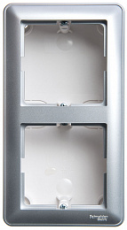 Коробка 2-постовая, подъемная для наружного монтажа с рамкой (матовый хром) Wessen 59 Systeme Electric. Вид 1