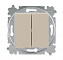 3559H-A87445 18W Выключатель кнопочный 2-клавишный, Levit, кофе макиато/белый ABB. Вид 1.