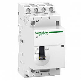 iCT Модульный контактор с ручным управлением 40A 3НО 220/240В АС Schneider Electric. Вид 1