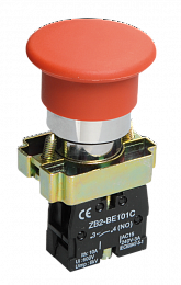 Кнопка управления LAY5-BC41"Грибок" красная 1з ИЭК. Вид 1