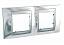 Рамка 2-постовая (алюминий/хром глянцевый) Unica Top Schneider Electric. Вид 1.