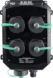 5-портовый неуправляемый коммутатор 10/100 BaseT(X) Ethernet, в корпусе с защитой IP67 ICP DAS. Вид 1
