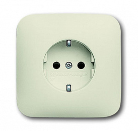 20 EUJKS-212-500 Розетка SCHUKO 16А 250В в корпусе,KS, серия Busch-Duro 2000 SI, цвет слоновая кость ABB. Вид 1