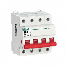 ВН-105 Рубильник 4-полюсный модульный 20А DEKraft. Вид 1