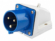 ВС102-3-16-IP44 Вилка стационарная 2Р+РЕ 16А 220В DEKraft