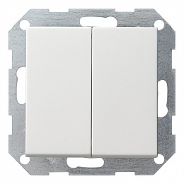 Выключатель 2-клавишный кнопочный (белый матовый) System 55 Gira. Вид 1