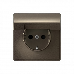 Розетка с заземл. со шторк. с крышк., 16А, IP20, механизм (мокко) ARTGALLERY Systeme Electric. Вид 1