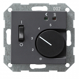 Терморегулятор для электрич. подогрева пола (антрацит) System 55 GIRA. Вид 1