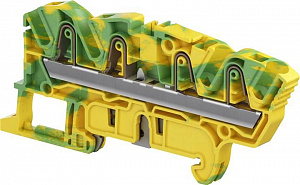 Клемма втычная ZK4-PE-4P - Земля - желто-зеленая - 4 мм2, 4 зажима TYCO. Вид 1