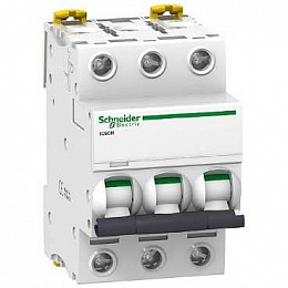 iC60H 3P 16А Автоматический выключатель 3-полюсный, 16А, 10кА (хар-ка C) Schneider Electric. Вид 1