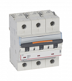 DX3 Автоматический выключатель 3-полюсный 63A 25kA (хар-ка D) Legrand. Вид 1