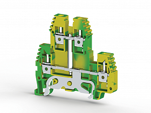 PIK 4 NT Клеммник 2-х ярусный, с внутр. перемычкой, с конт. на землю, 4 мм² (земля) Klemsan. Вид 1