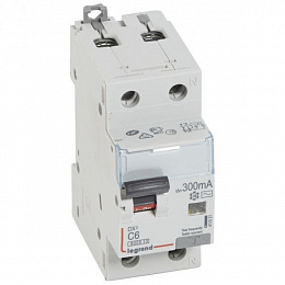 DX3 Дифф. автомат 1P+N, 6A, 300mA, тип АC, 6kA (хар-ка C) Legrand. Вид 1