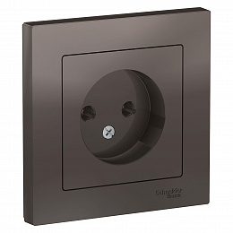 Розетка без заземления, 16А, в сборе (мокко) Atlas Design Systeme Electric. Вид 1