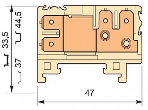 ENT  Клемма HD6/8.2G.2G., quick-connect (fast on) 6,3x0,8мм, 6 мм. кв., 2 горизонтальные, 2 вертикальные TYCO. Вид 1