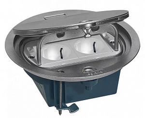 Напольная коробка круглая c откидной крышкой 4 модуля IP66 (нержавеющая сталь) Legrand. Вид 1