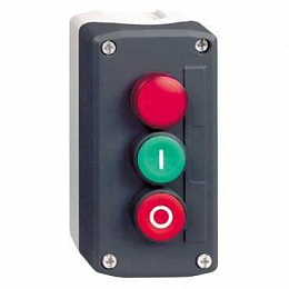 Кнопочный пост на 2 кнопки без фиксации, с сигнальной красной лампой, 24В AC/DC Schneider Electric. Вид 1