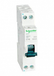 iDif K Дифф. автомат 1P+N, 10A, 6kA, 30mA, тип AС (хар-ка C) Schneider Electric. Вид 1