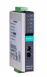 Ethernet сервер устройств, 1xRS-232/422/485, 100 BaseFX Ethernet, -40...+75С MOXA. Вид 1