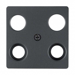 Накладка для антенной розетки, 4 отверстия (антрацитовый, матовый) Berker. Вид 1