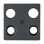 Накладка для антенной розетки, 4 отверстия (антрацитовый, матовый) Berker. Вид 1.