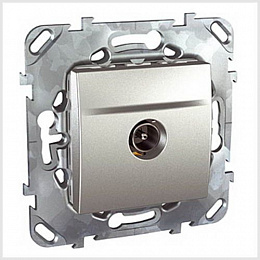 Розетка TV одиночная (алюминий) Unica Top Schneider Electric. Вид 1