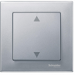 Накладка для мех. управл. жалюзи кноп., алюминий Merten Schneider Electric. Вид 1