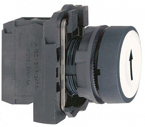 Кнопка белая с возвратом 1НО в сборе Schneider Electric. Вид 1