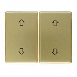Клавиша для 2-клавишного выключатля жалюзи с оттиском «Стрелки» (металл,золотой) Arsys Berker. Вид 1