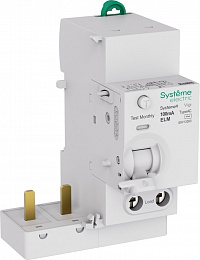 Блок диф. тока 2-полюсный, 63A, 100mA, Тип-AC Systeme9 Systeme Electric. Вид 1
