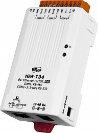 Компактный шлюз Modbus TCP в Modbus RTU/ASCII, PoE, 2xRS-232, 1xRS-485 ICP DAS. Вид 1