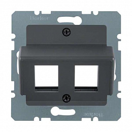 Накладка для Modular Jacks "Krone" (антрацитовый, матовый) Berker. Вид 1