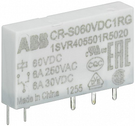 реле CR-S060VDC1RG 60В DC 1ПК (250мА) позол. конт. ABB. Вид 1