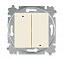 3559H-A88445 17W Выключатель жалюзи 2-кл. без фиксации, Levit, слоновая кость/белый ABB. Вид 1.