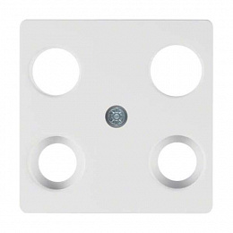 Накладка для антенной розетки, 4 отверстия (полярная белизна, бархат) Berker. Вид 1