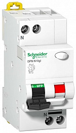 DPN N Vigi Дифф. автомат 1P+N, 40A, 6kA, 300mA, тип AС (хар-ка C) Schneider Electric. Вид 1
