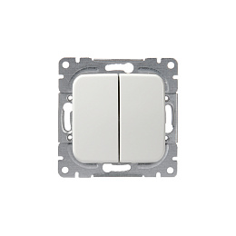 1065U Выключатель 2-клавишный, 1-полюсный, 16А/230В (схема 5) (белый) Jussi ABB. Вид 1