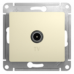 Розетка TV оконечная 1db, механизм (бежевый) Glossa Systeme Electric. Вид 1