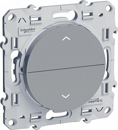 Выключатель 2-клавишный, для жалюзи, 3-позиционный, 6 а, сх. 1А (алюминий) Odace Schneider Electric. Вид 1