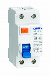 NL1-63 Блок утечки тока 2-полюсный, 25A, 300mA, тип AC (УЗО) CHINT. Вид 1