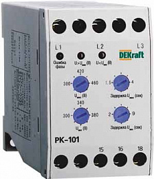 РК-101 Реле контроля фаз 380В тип 01 серии DEKraft. Вид 1
