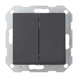 Выключатель 2-клавишный кнопочный (антрацит) System 55 Gira. Вид 1