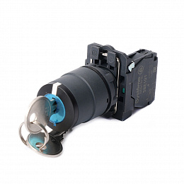 Переключатель в сборе модульный 22мм 2 позиции с фиксацией ключ 2пол 1НО Systeme Electric. Вид 1