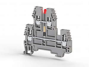 PIK2,5 NLD 24VDC Клеммник 2-х ярусный, 2,5 мм.кв., с индикацией 24 VDC, (серый) Klemsan. Вид 1