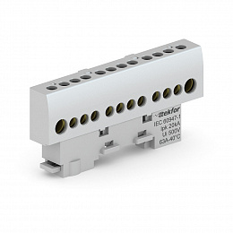 KSN-6-8x12-12 GREY Клеммник на дин-рейку вертикальный 8х12, 12 отв., 100А, серый Tekfor. Вид 1