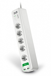 Cетевой фильтр, 5 розеток, кабель 1,8м, белый Schneider Electric. Вид 1