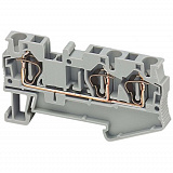 Клеммник проходной, пруж. на DIN-рейку 4 мм.кв. (синий), 3 точки подкл. Schneider Electric